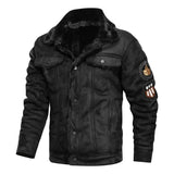 Veste en Cuir Élégante et Chaude avec Fleece