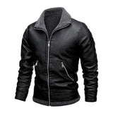 Veste en Cuir Élégante avec Doublure en Fleece