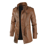 Veste de Moto en Cuir Longue et Élégante