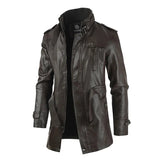 Veste de Moto en Cuir Longue et Élégante