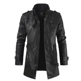 Veste de Moto en Cuir Longue et Élégante