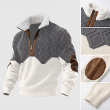 Gilles | Pull en maille gris et blanc col camionneur