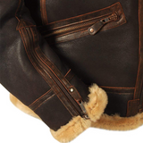Gilbert | Blouson aviateur marron col sherpa