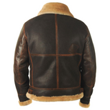 Gilbert | Blouson aviateur marron col sherpa