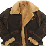 Gilbert | Blouson aviateur marron col sherpa
