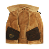 Gilbert | Blouson aviateur marron col sherpa