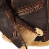 Gilbert | Blouson aviateur marron col sherpa