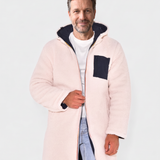 Bruno | Manteau long bleu marine doublé sherpa