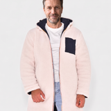 Bruno | Manteau long bleu marine doublé sherpa