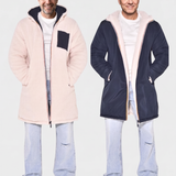 Bruno | Manteau long bleu marine doublé sherpa