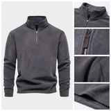 Laurent | Pull polaire gris col camionneur