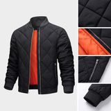 Régis | Blouson bombers matelassé noir doublure orange