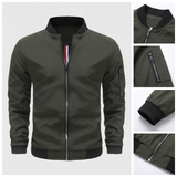 Jean-Noël | Blouson bombers vert olive liseré tricolore