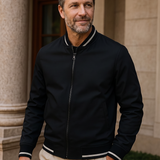 Robert | Blouson bombers noir à liserés