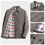 Jacques | Veste matelassée grise doublure à carreaux