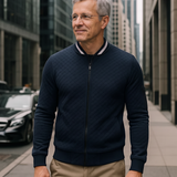 Patrick | Blouson bombers texturé bleu marine