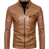 Veste en Cuir avec Finition en Fourrure