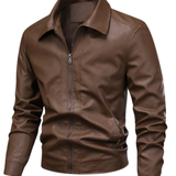 Veste en Cuir Élegante et Coupe-Vent