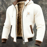 Blouson rétro gaufré à capuche zippé