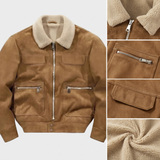 Marc | Blouson aviateur camel col sherpa
